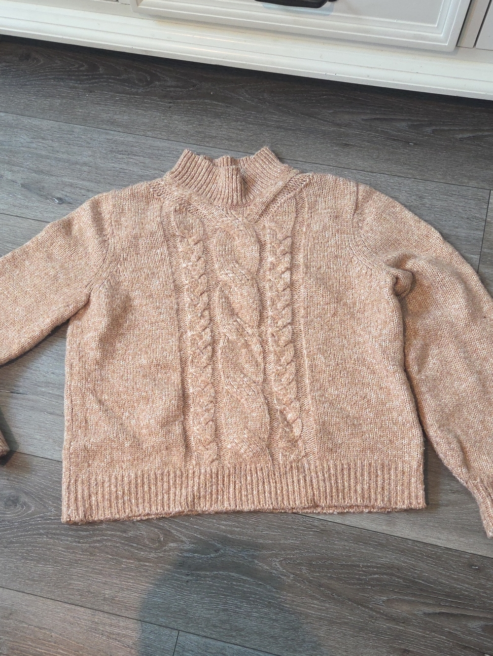 Banana Republic Cable Knit Mock Neck Sweater - Tan
